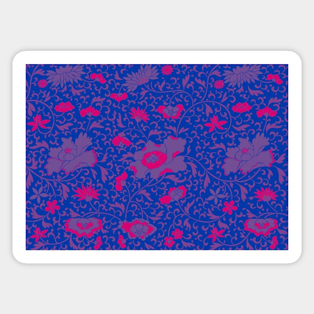 Bi Pride Floral Tapestry Pattern Sticker by VernenInk